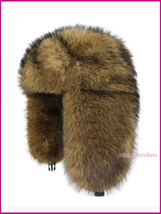 Faux Fur Trapper Hat with Ear Flaps - Winter Warm Russian Ushanka Style main image 6